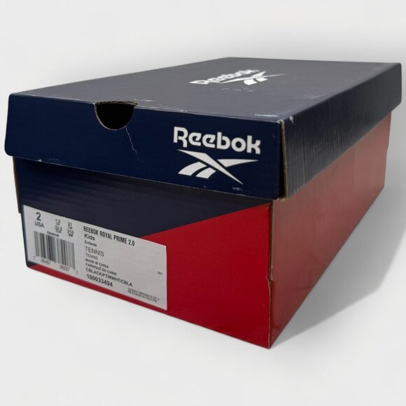 Reebok Boys Royal Prime 2.0 Black White US 2 Big Kids Sneaker New w/ Box - Picture 13 of 13